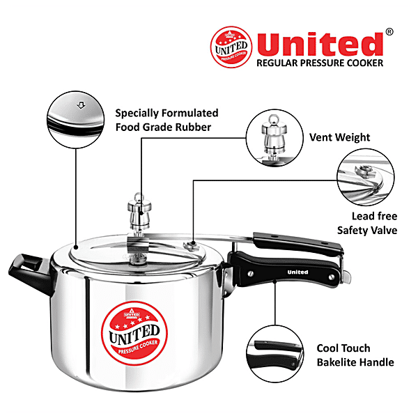 Buy United Aluminium Inner Lid Pressure Cooker Online at Best