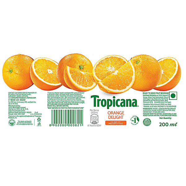 TROPICANA ORANGE DELIGHT JUICE BOTTLE 200 – neelamfoodland-mum