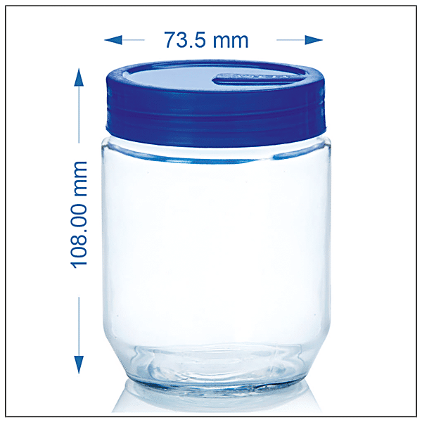 Buy Yera Glass Jar - With Blue Lid, Square, Pantry/Cookie/Snacks