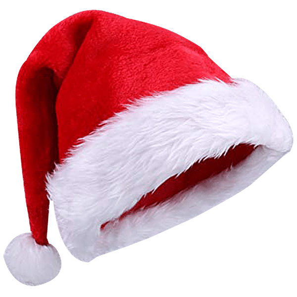 All white santa clearance hat