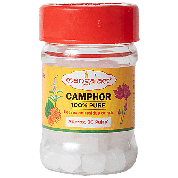 Buy Mangalam Pure Camphor - Leaves No Residue & Ash, Purifies Ambience ...