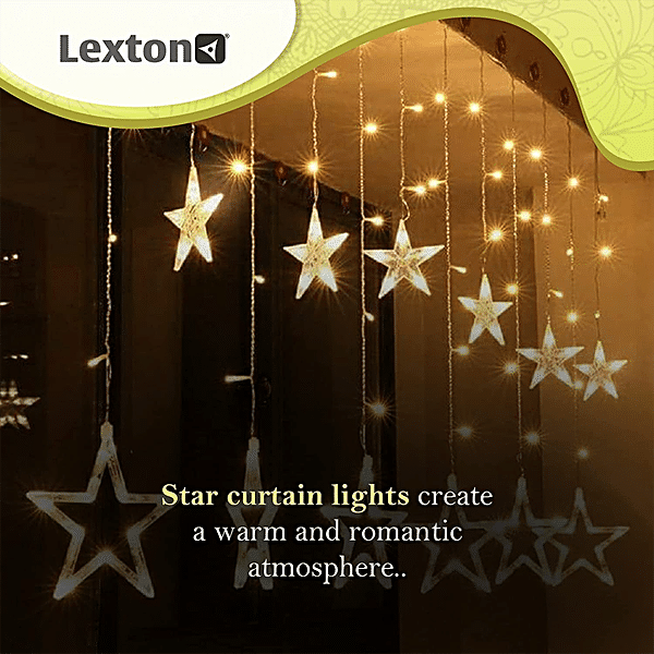 Buy Lexton Star Decorative String Lights - 138 LEDs, 2.5 m, 8 Flash Modes,  12 Stars, Warm White, Diwali, Party, Functions Online at Best Price of Rs  429 - bigbasket
