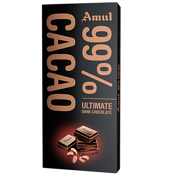 Amul Dark Chocolate, & 99% Cacao Chocolate Bars Price in India - Buy Amul Dark  Chocolate, & 99% Cacao Chocolate Bars online at