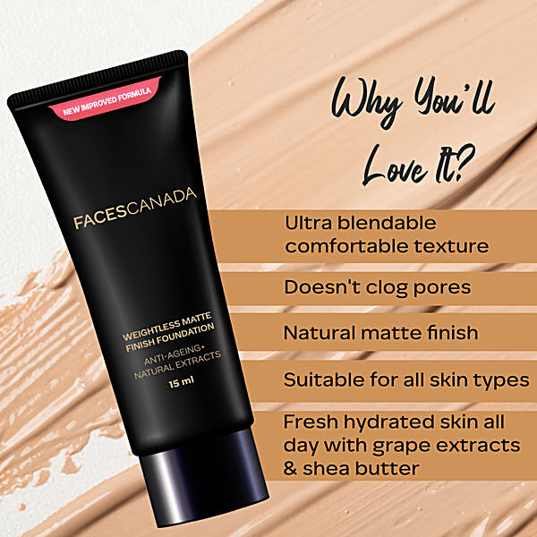 Buy FACES CANADA Weightless Matte Finish Foundation - Anti-Ageing, Natural  Extracts Online at Best Price of Rs 180 - bigbasket