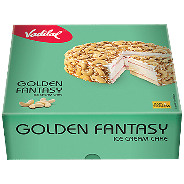 Buy VADILAL Golden Fantasy Ice Cream Cake 100 Eggless Online at Best