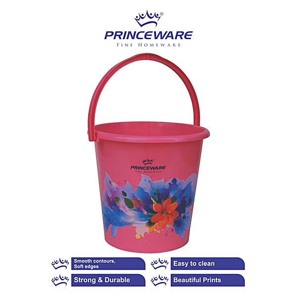 Buy Princeware Plastic Bucket - For Bathing/Cleaning, With Handle