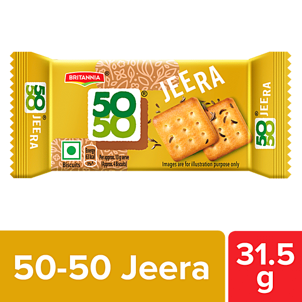 Buy Britannia 50-50 Jeera Masti Biscuit - Light, Crispy, Ready To Eat ...