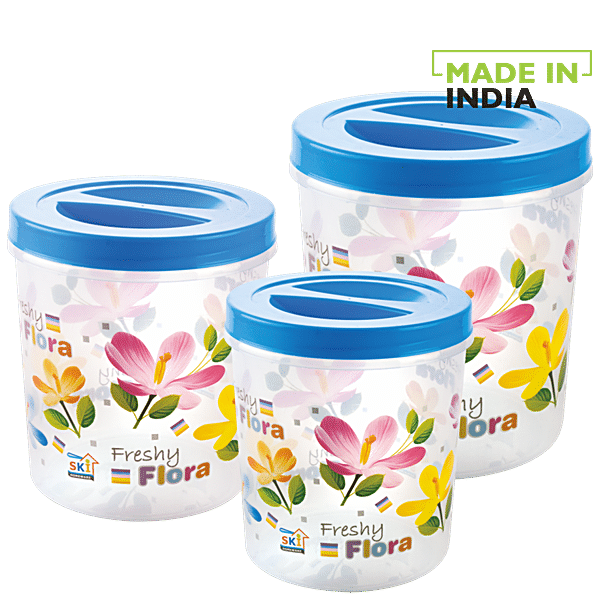 Buy SKI Deluxe Printed Plastic Storage Container Set - Assorted Colour  Online at Best Price of Rs 399 - bigbasket