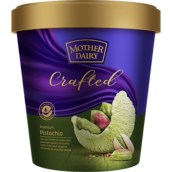 Buy Mother Dairy Crafted Premium Pistachio Ice Cream 100 Milk Online At Best Price Of Rs 300