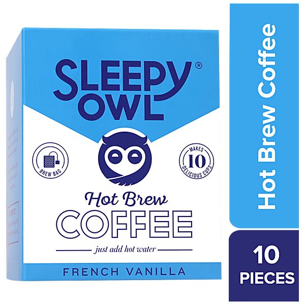 Buy Sleepy Owl French Vanilla Hot Brew Coffee Bags Online at Best Price