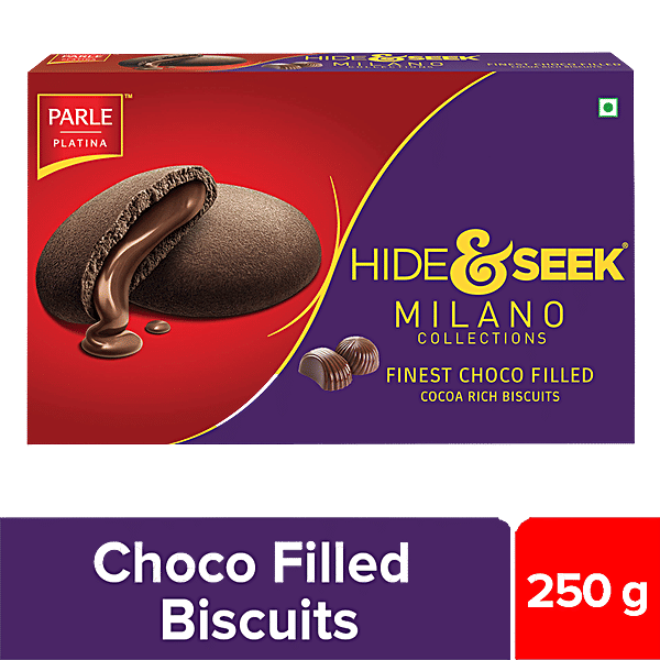 Buy Parle Platina Hide & Seek - Milano Choco Filled Dark Cocoa Biscuits ...