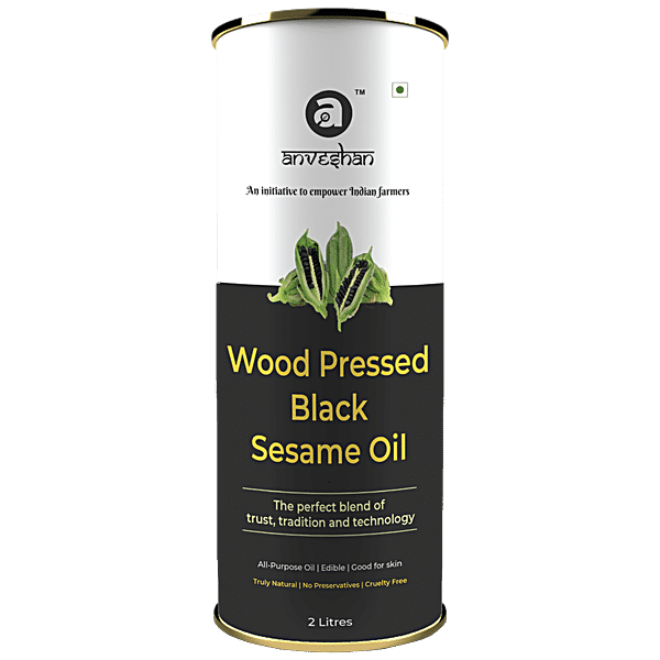 Buy Anveshan Wood Cold Pressed Black Sesame/Gingelly Cooking Oil Online ...