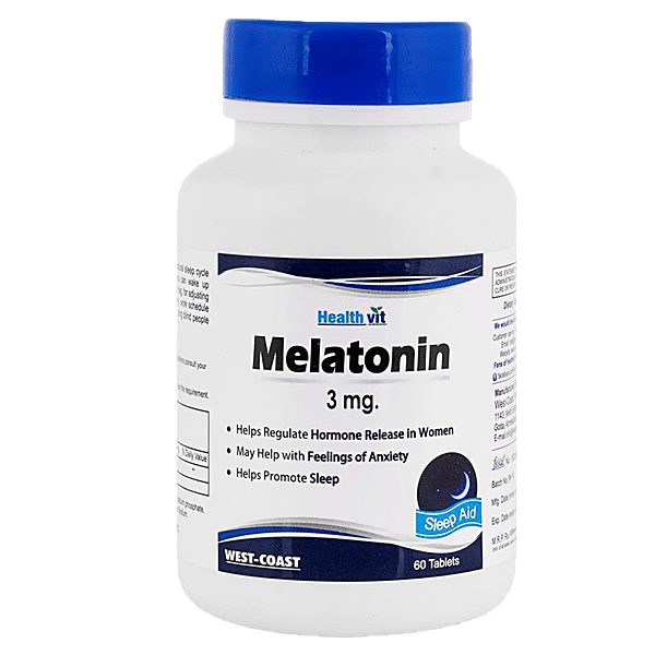 Buy Healthvit Melatonin Tablets, 3 mg Online at Best Price of Rs 500 ...