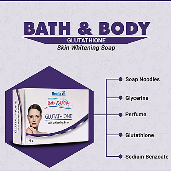 Healthvit Skin Whitening Soap Bath Body Glutathione 75 g