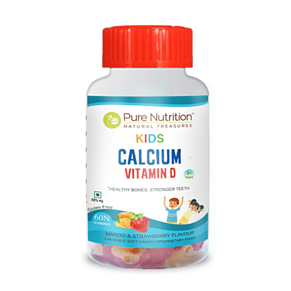 Buy Pure Nutrition Kids Calcium Vitamin D Gummies - For Strong Bones ...