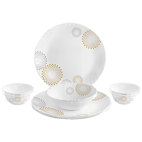 Buy Cello Dinner Set Opalware Crazy Dots White Online At Best Price