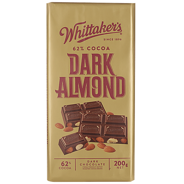 Buy WHITTAKERS Dark Almond - 62% Cocoa, Dark Chocolate Bar Online at ...