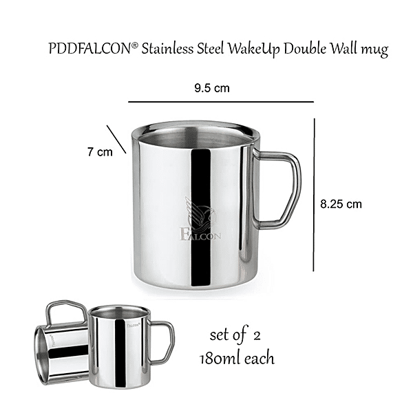 Pdd Falcon Steel Mug Silver - 280ml – PDDFALCON