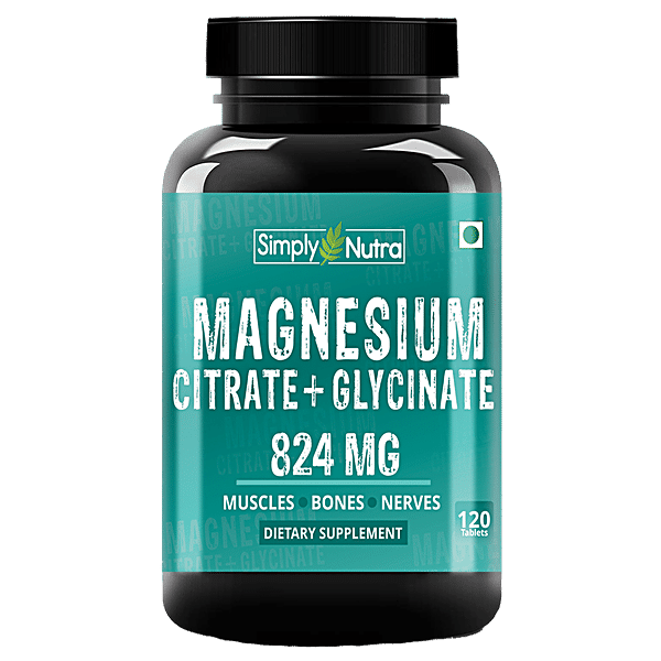 Buy Simply Nutra Magnesium Citrate & Glycinate Tablets - For Stronger ...