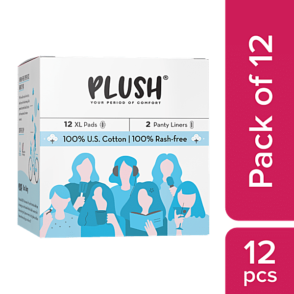 Buy Plush Pure Us Cotton Ultra Thin Sanitary Pads Xl Pads And