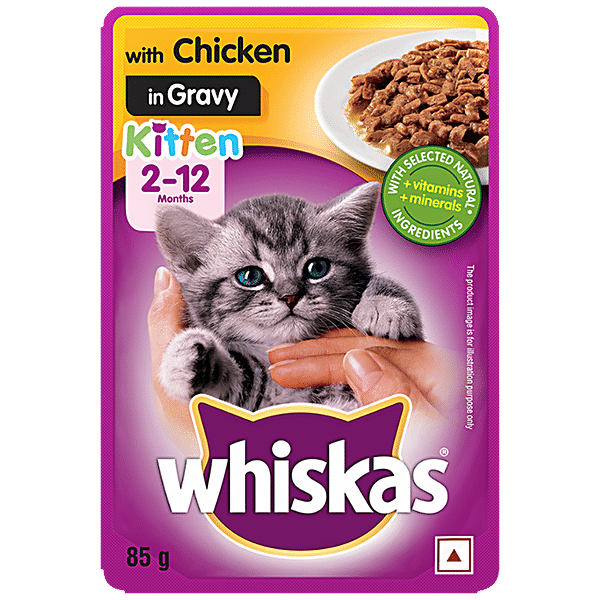 Buy Whiskas Wet Cat Food Kitten 2 12 Months Chicken In Gravy