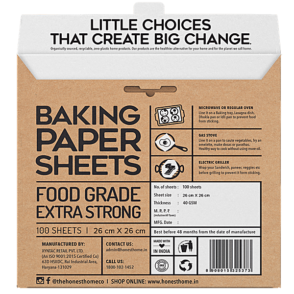 the honest home company Non Stick Baking Paper Sheets 50Pcs - Reusable, For  Baking, Oilproof Parchment Paper Price in India - Buy the honest home  company Non Stick Baking Paper Sheets 50Pcs 