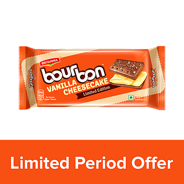 Buy Britannia Bourbon Sandwich Biscuit Vanilla Cheesecake