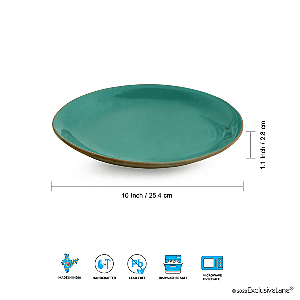 Buy ExclusiveLane Ceramic Dinner Plates - With Serving Bowls & Katoris,  Earthen Turquoise, Hand Glazed, Microwave Safe Online at Best Price of Rs  3560 - bigbasket