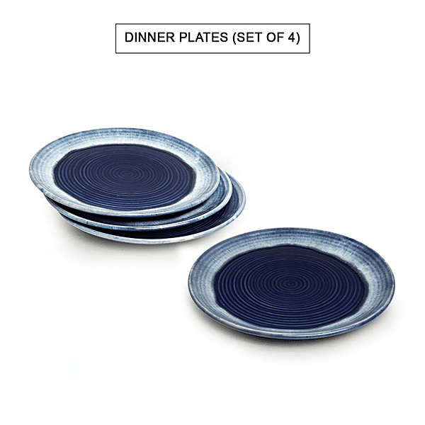 Buy ExclusiveLane Ceramic Dinner Plates - With Serving Bowls & Katoris,  Earthen Turquoise, Hand Glazed, Microwave Safe Online at Best Price of Rs  3560 - bigbasket