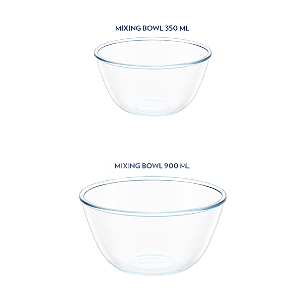 Buy Borosil Basic Glass Mixing & Serving Bowls With Lids