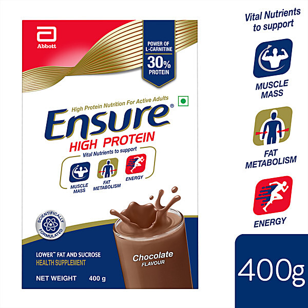 EnsureHighProteinDrink-ForPhysicallyActiveAdults,ChocolateFlavour,400g