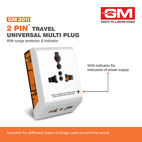 GM 2 Pin Travel Universal Multi-Plug - Polycarbonate, 3011, With Indicator,  1 pc