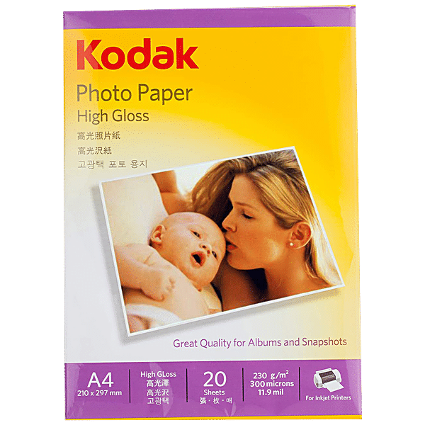 Buy Kodak Premium Glossy A4 Photo Paper - 230 GSM Online at Best Price ...