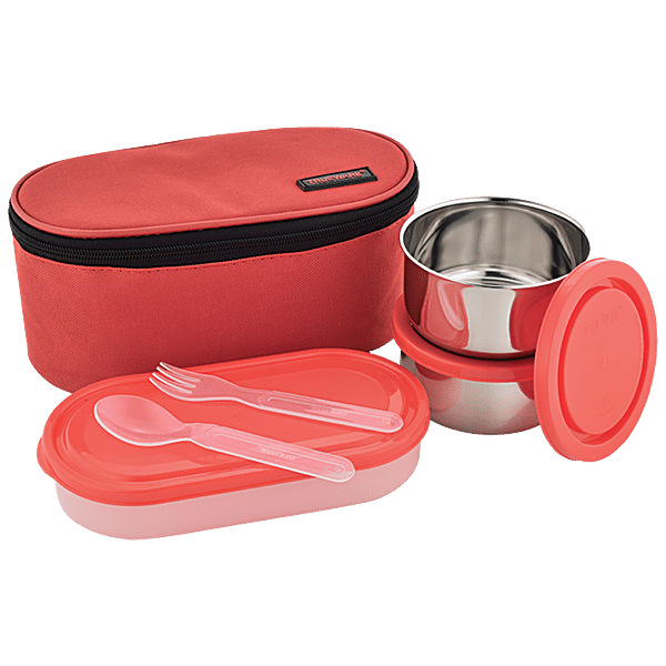 Buy Trueware Plastic Lunch Box With Stainless Steel Containers - Elite ...