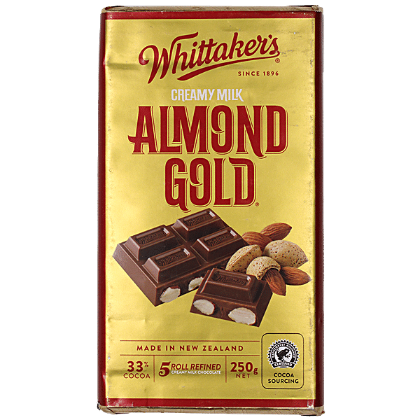 Buy WHITTAKERS Creamy Milk Almond Gold Chocolate Bar - 33% Cocoa, Rich ...