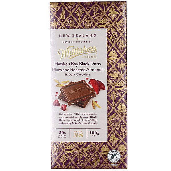 Buy WHITTAKERS Hawke's Bay Black Doris Plum & Roasted Almonds Bar ...