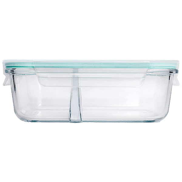 Signoraware Slim High Borosilicate Bakeware Safe Glass Big Lunch Box, 1000  ML, Clear