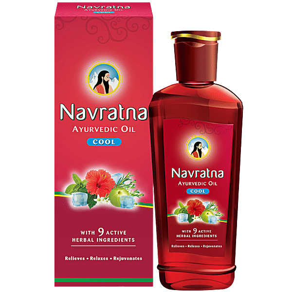 Buy Navratna Ayurvedic Hair Oil Cool With 9 Active Herbal Ingredients Relieves Relaxes 8094