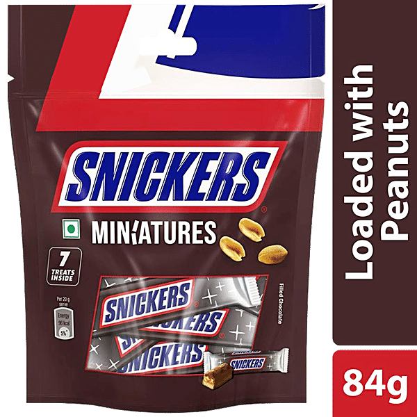 Buy Snickers Miniature Chocolate - Peanut Filled, Rich Taste, Creamy ...