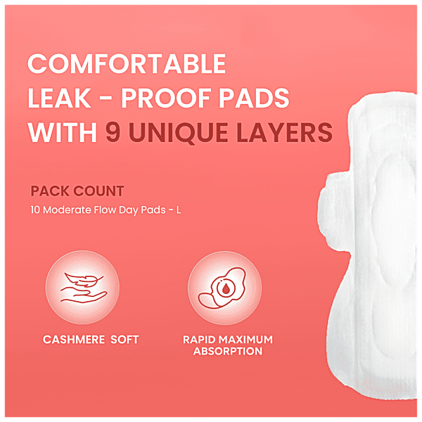 The Woman's Company Sanitary Pads- Day, Organic, Biodegradable, Chemical  Free & Rash Proof, Napkin for Maximum Coverage & Normal Flow