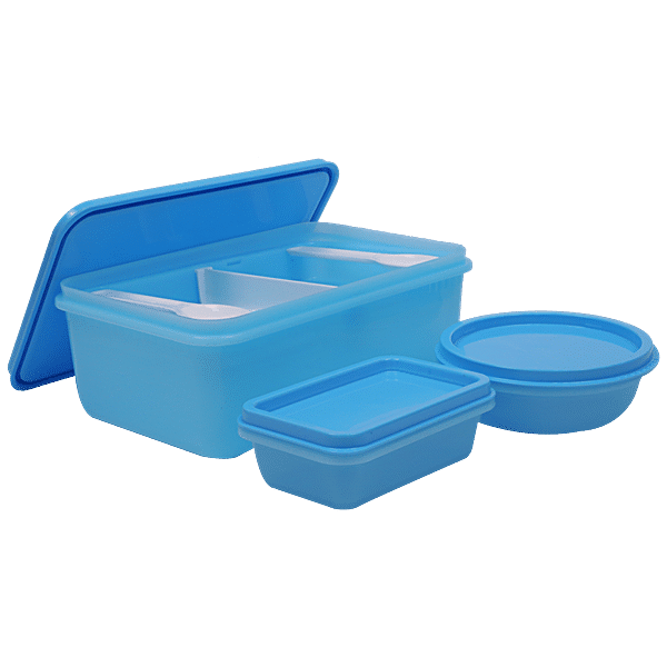 Buy Unica Mangiamo Lunch Box - Blue, Leak Resistant, Microwave Safe ...