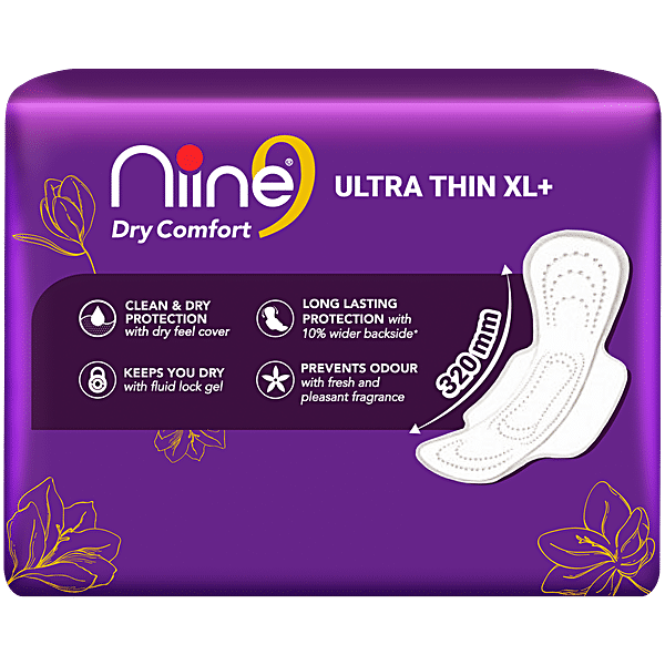 Buy Niine Dry Comfort Sanitary Napkins - XL, Heavy Flow Coverage, Rash  Control Online at Best Price of Rs 36 - bigbasket