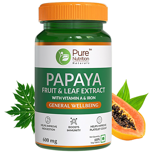 Buy Pure Nutrition Papaya Leaf & Fruit Extract Tablet - Immunity ...