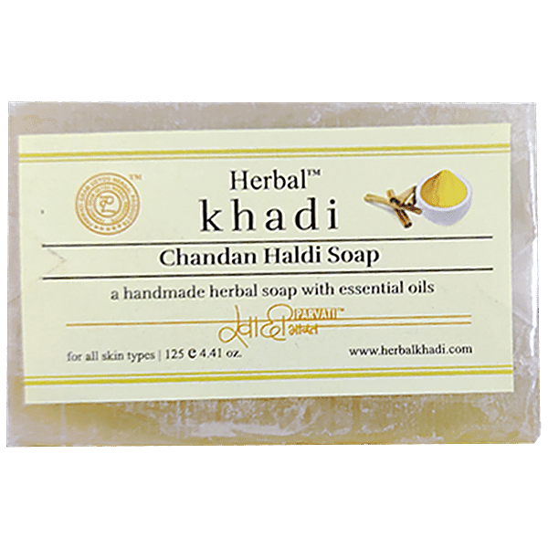 Buy Khadi Herbal Chandan Haldi Soap - Rich Antibacterial & Antifungal ...