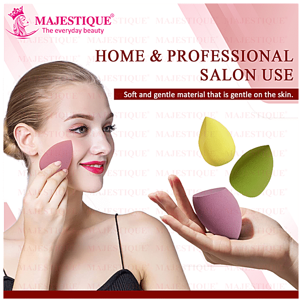 Buy MAJESTIQUE Mushy Makeup Face Sponge/Beauty Blender - With Egg Case, For  Dry & Wet Use Online at Best Price of Rs 305.31 - bigbasket