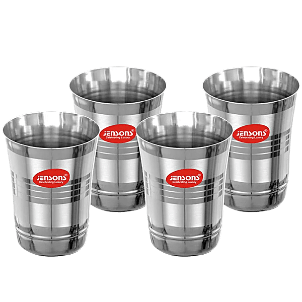 Buy Jensons Stainless Steel Drinking Glasses With Silver Touch