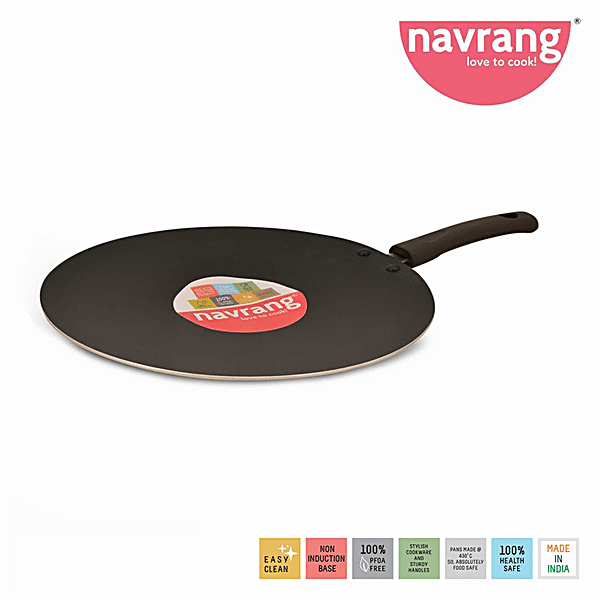 Buy Navrang Aluminium Non-Stick Dosa Tawa - Induction Base, 26 cm, 2.7 mm  Online at Best Price of Rs 349 - bigbasket