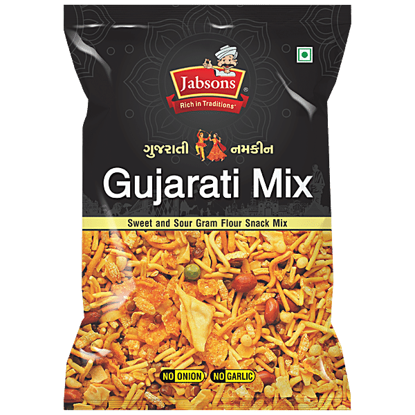 Buy JABSONS Gujarati Namkeen - Gujarati Mix, Sweet & Sour Gram Flour ...