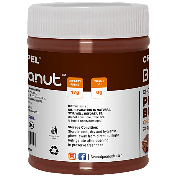 Buy Beanut Chocolate Peanut Butter - Creamy, Rich In Protein