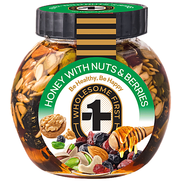 Wholesome First Honey With Nuts & Berries - Rich In Nutrients, 210 g